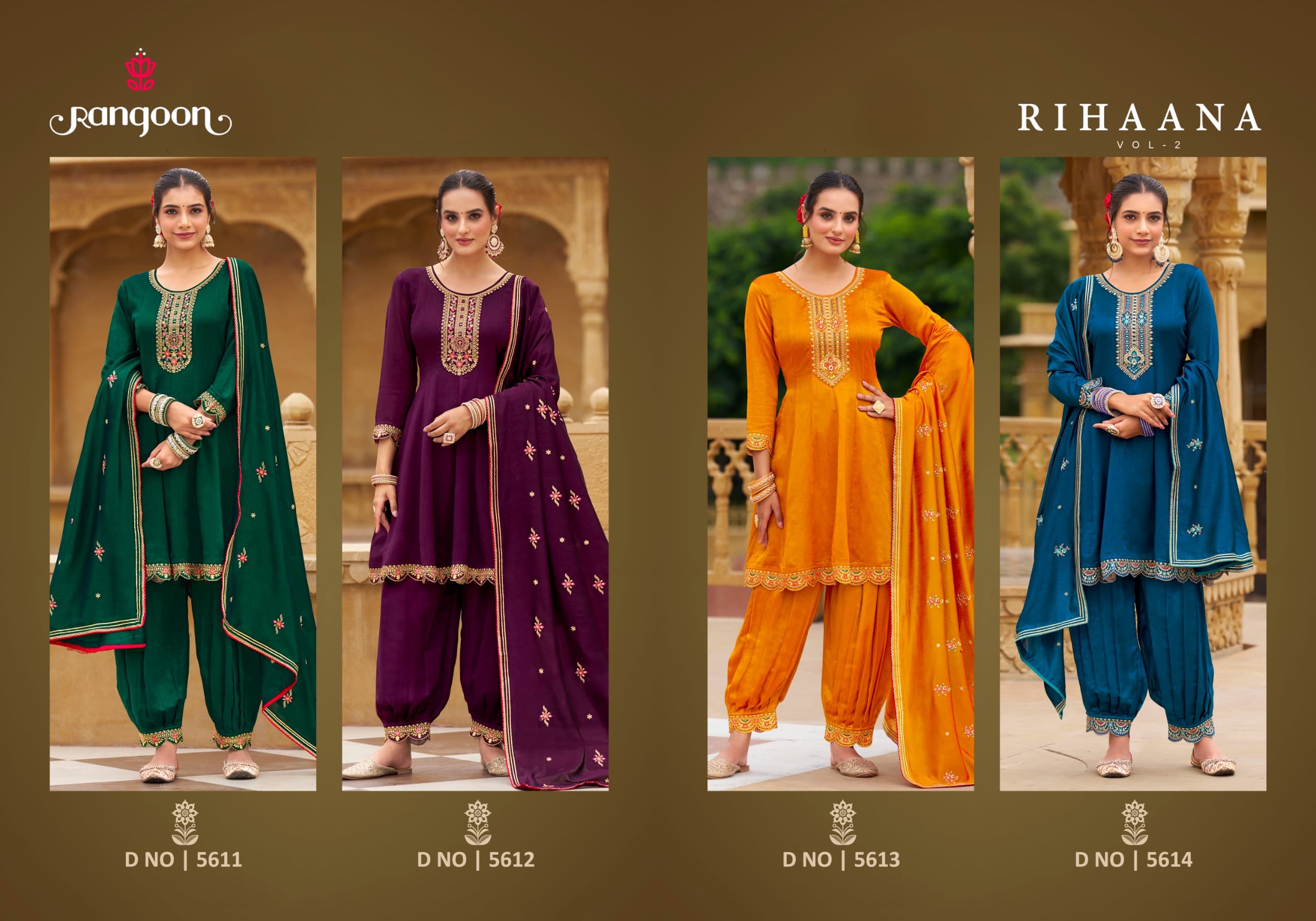 Rangoon Rihaana Vol 2 Kurti Bottom With Dupatta Collection
