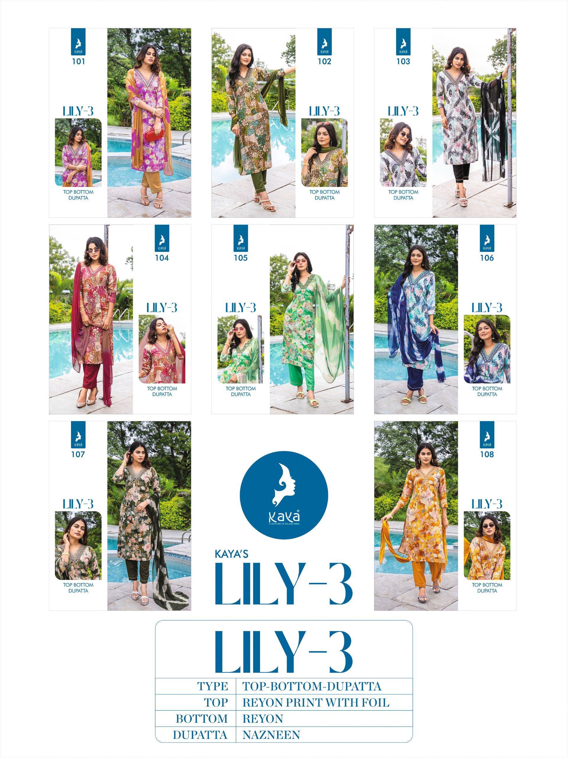 Kaya Lily 3 Kurti Bottom With Dupatta Collection