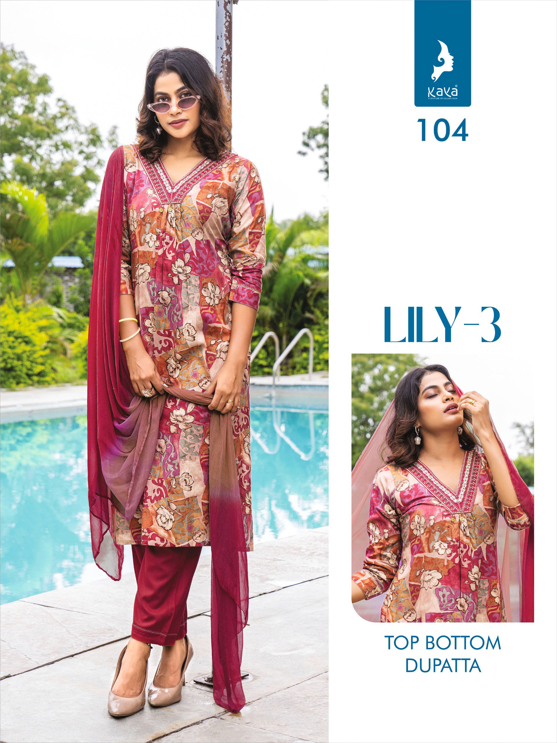 Kaya Lily 3 Kurti Bottom With Dupatta Collection