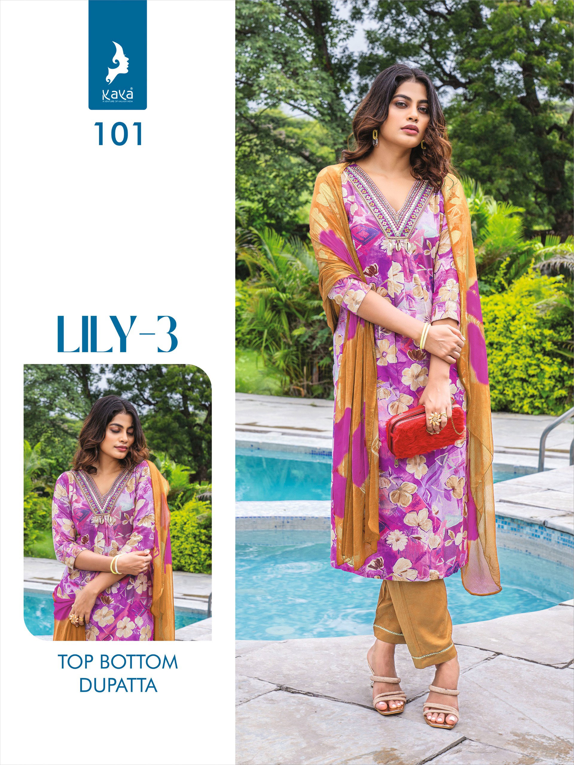 Kaya Lily 3 Kurti Bottom With Dupatta Collection