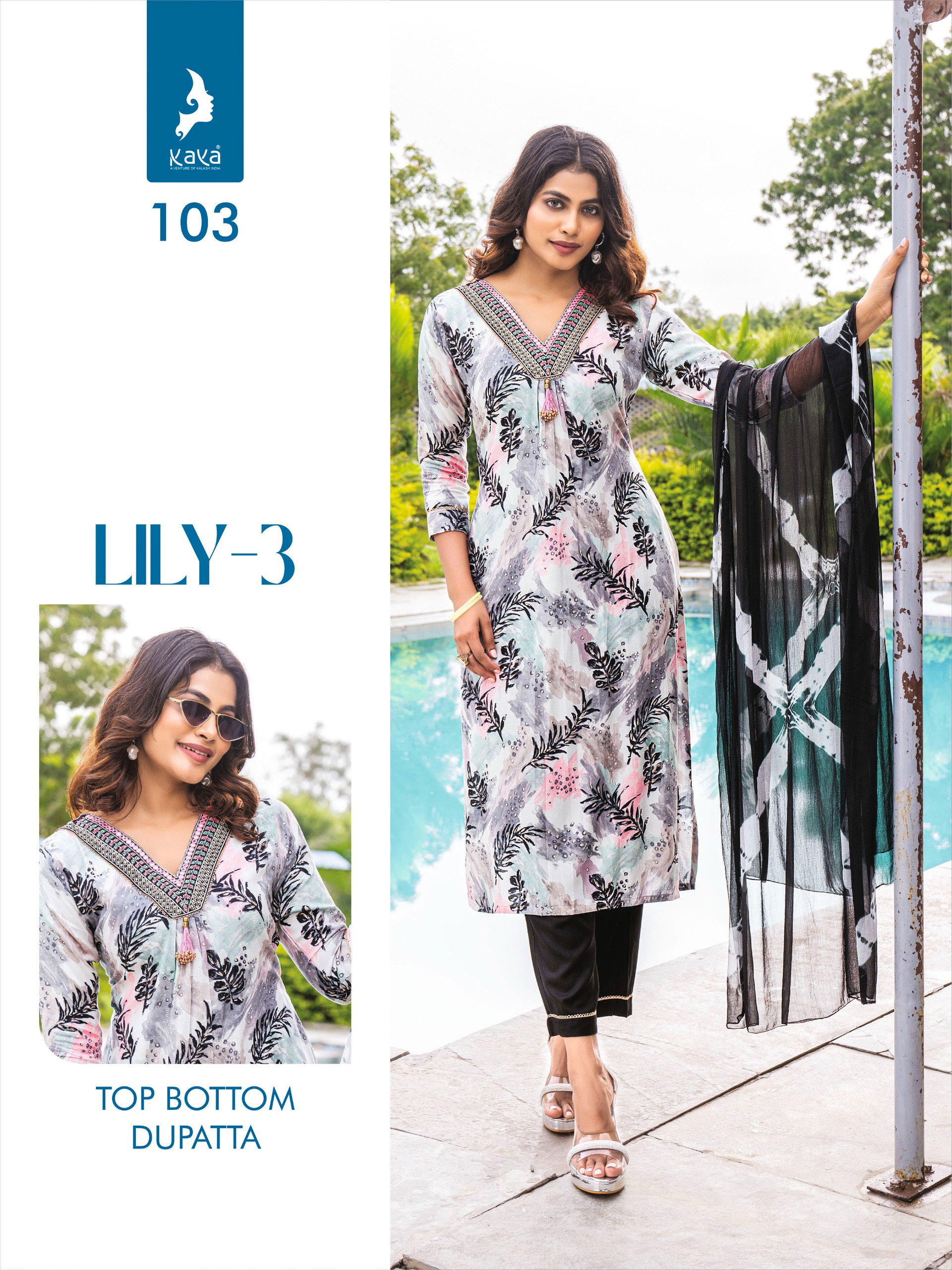 Kaya Lily 3 Kurti Bottom With Dupatta Collection