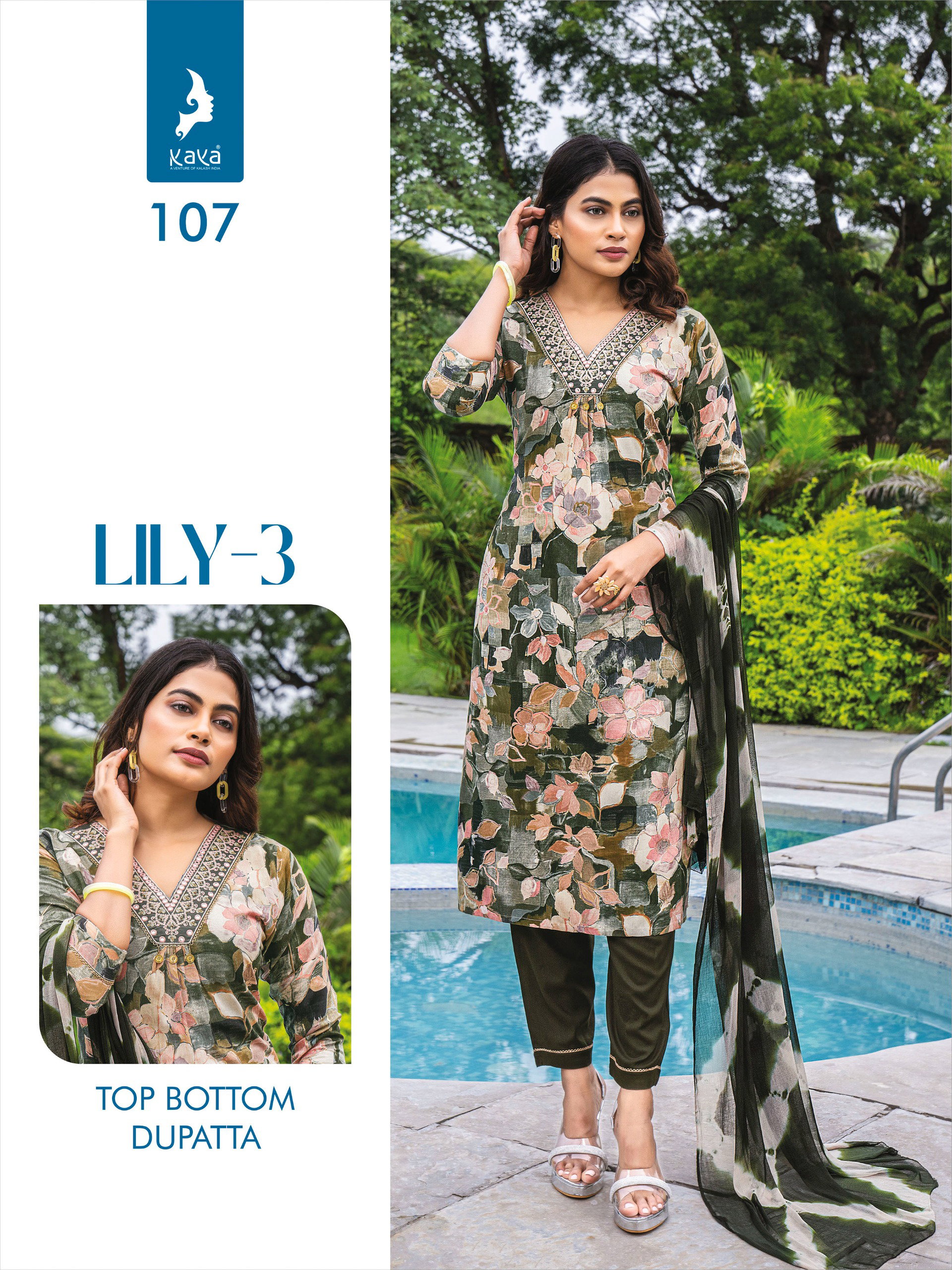 Kaya Lily 3 Kurti Bottom With Dupatta Collection