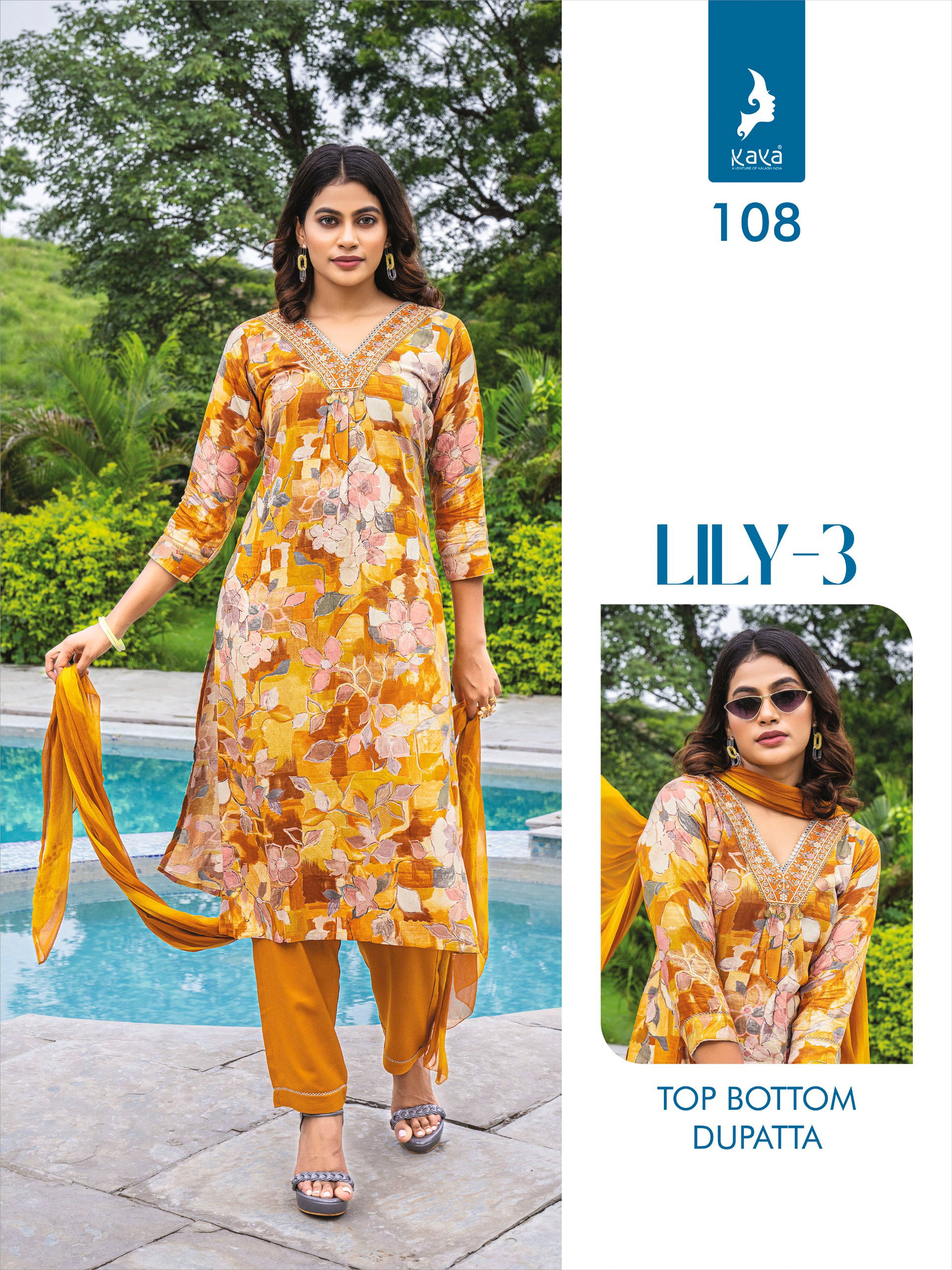Kaya Lily 3 Kurti Bottom With Dupatta Collection
