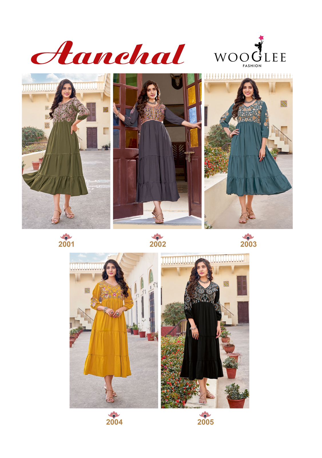Wooglee Aanchal Fancy Rayon Kurti Collection