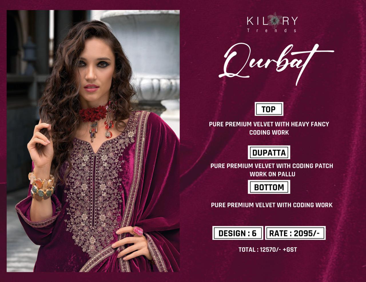 Kilory Qurbat Velvet Designer Salwar Kameez Collection