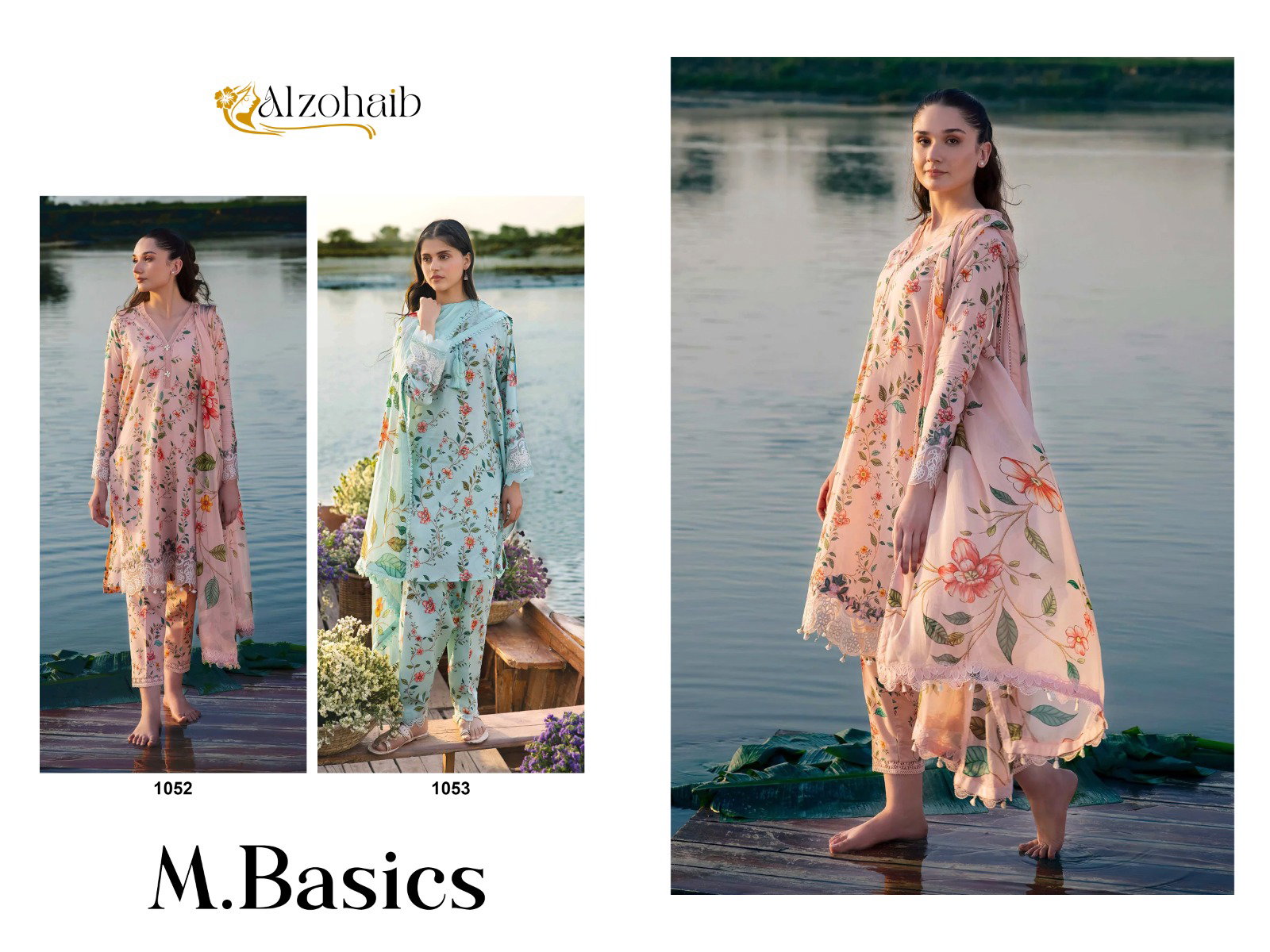 Alzohaib M Basics 1052 And 1053 Cotton Dupatta Pakistani Suits