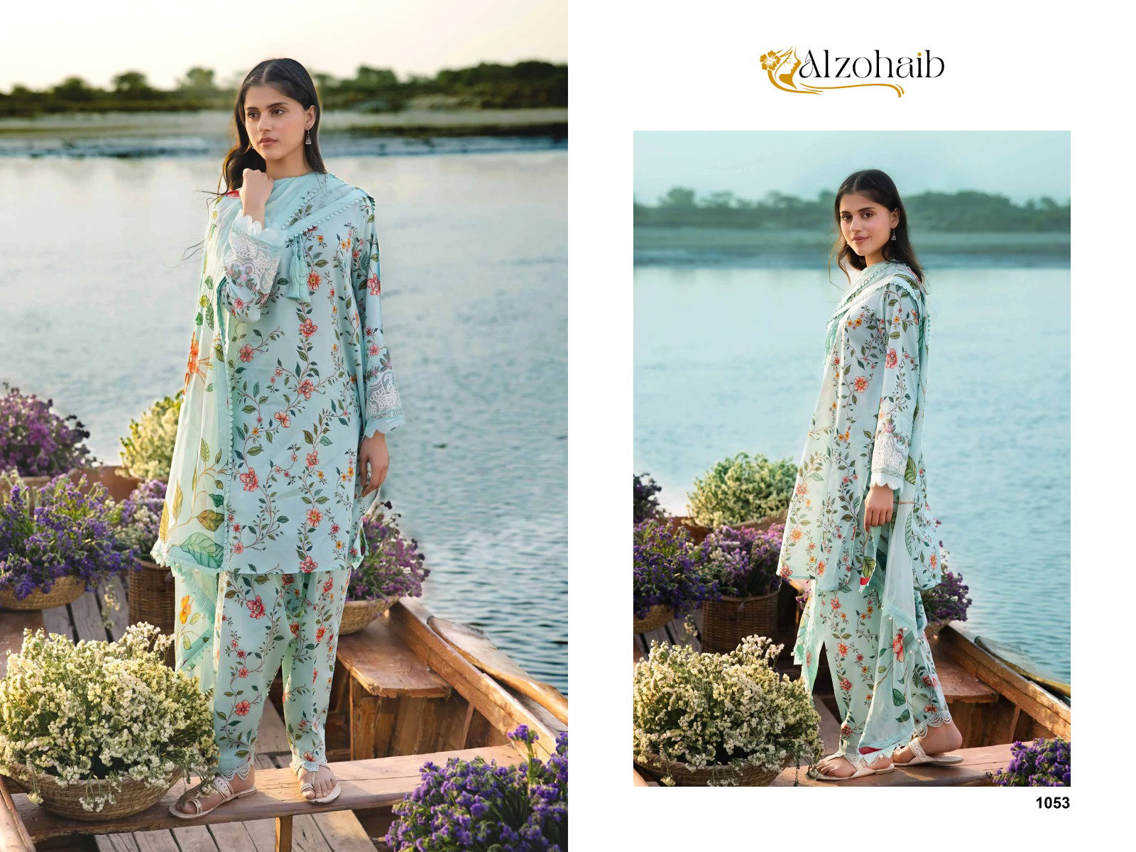 Alzohaib M Basics 1052 And 1053 Cotton Dupatta Pakistani Suits