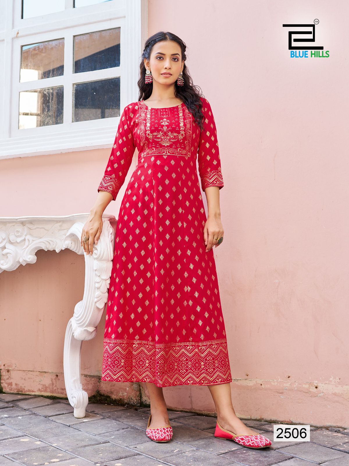 Blue Hills Womaniya Vol 25 Rayon Foil Printed Anarkali Kurti Collection