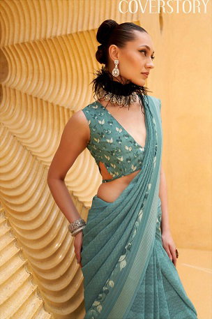 Trirath Maxima Daani Georgette With Print Saree Collection