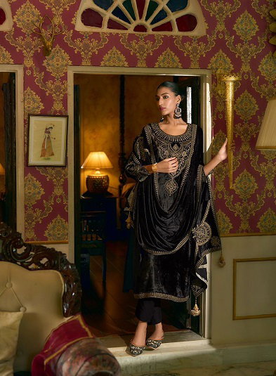 Ibiza Korgen Velvet Designer Salwar Kameez Collection