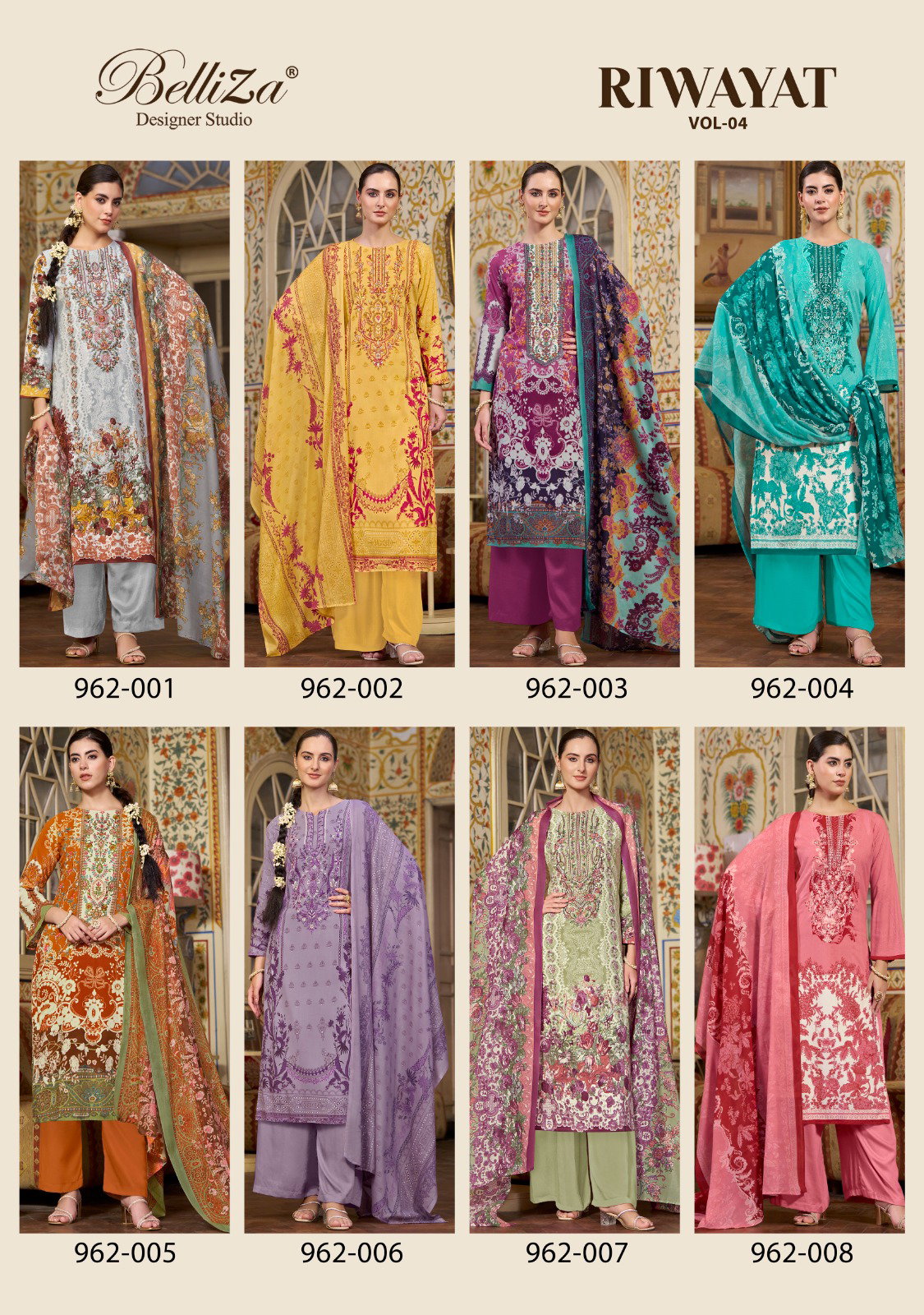 Belliza Riwayat Vol 4 Digital Printed Dress Material Collection