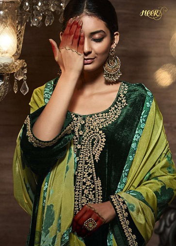 Kimora Heer Nasha Velvet Pashmina Dress Material Collection