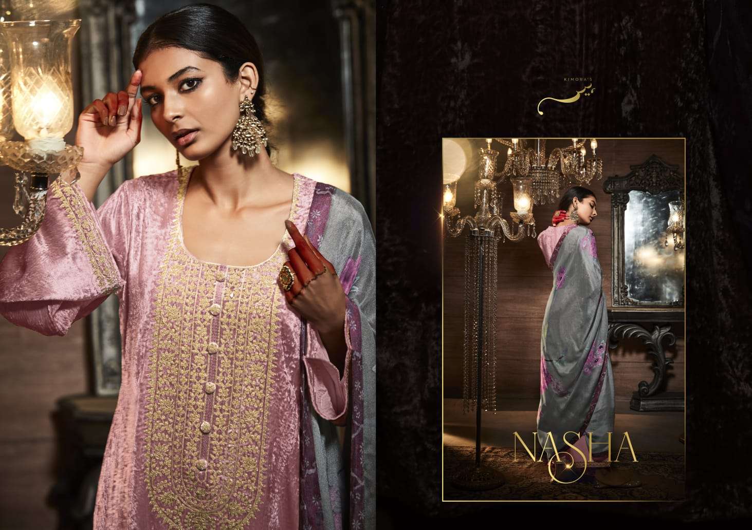 Kimora Heer Nasha Velvet Pashmina Dress Material Collection