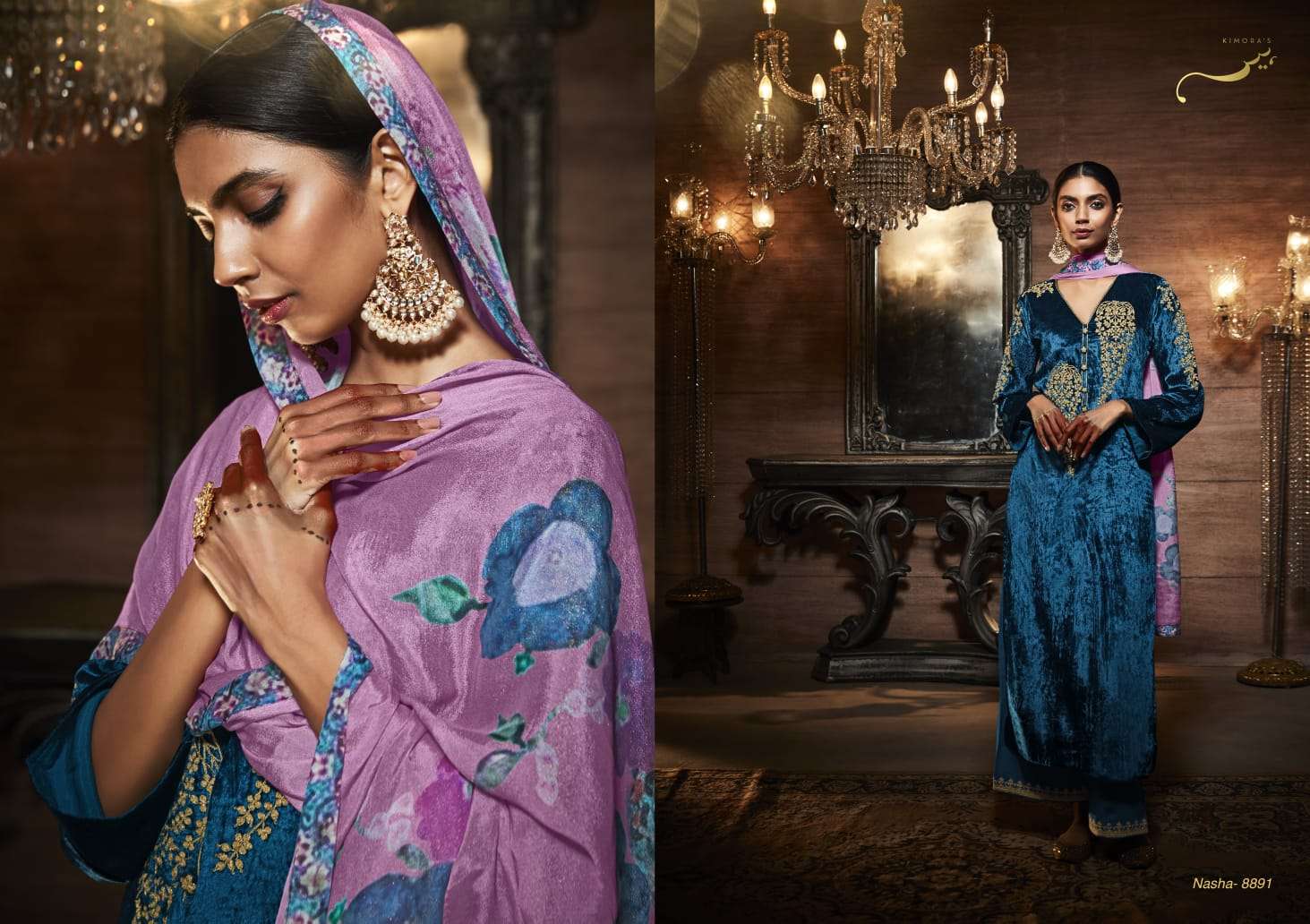 Kimora Heer Nasha Velvet Pashmina Dress Material Collection