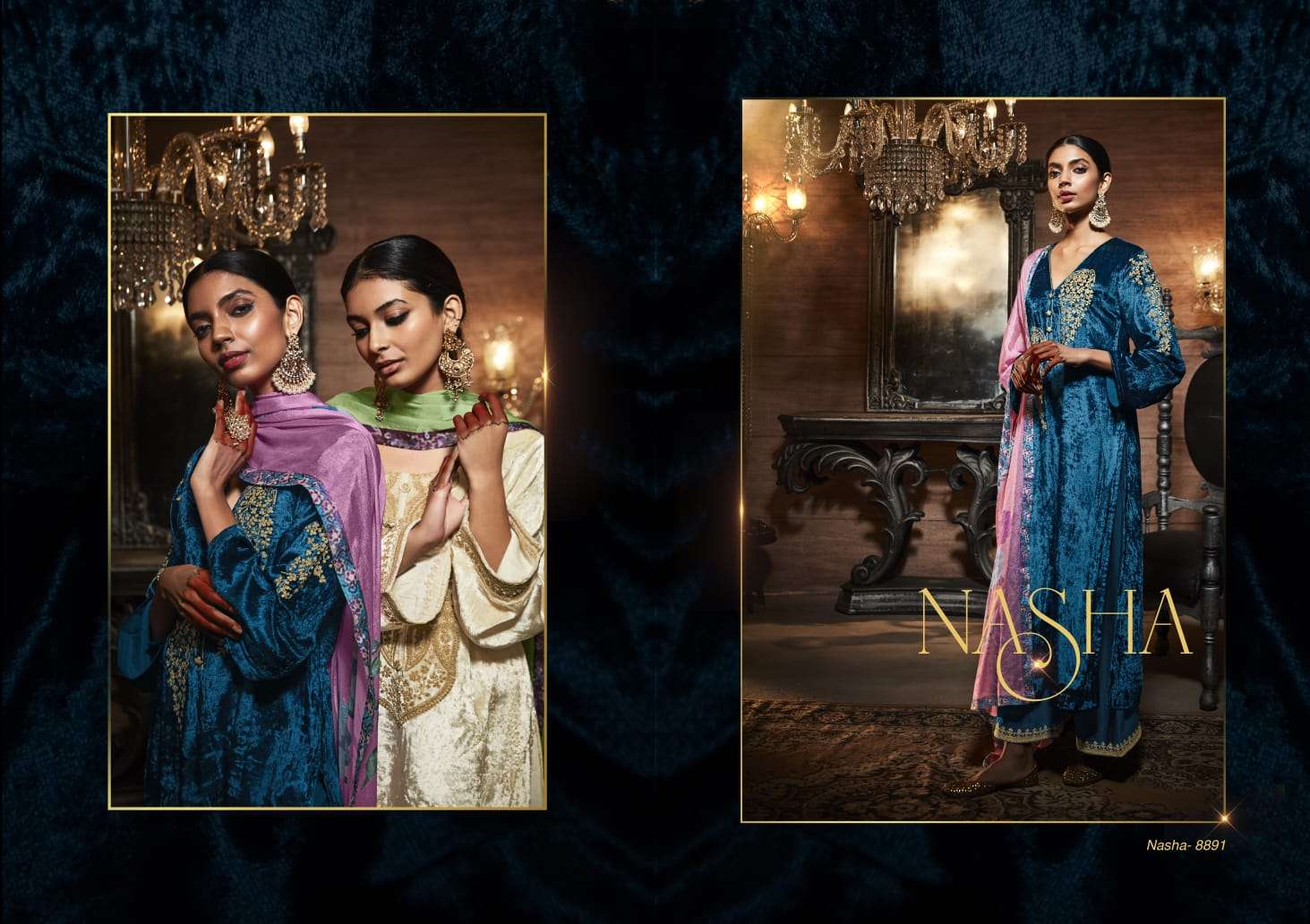 Kimora Heer Nasha Velvet Pashmina Dress Material Collection