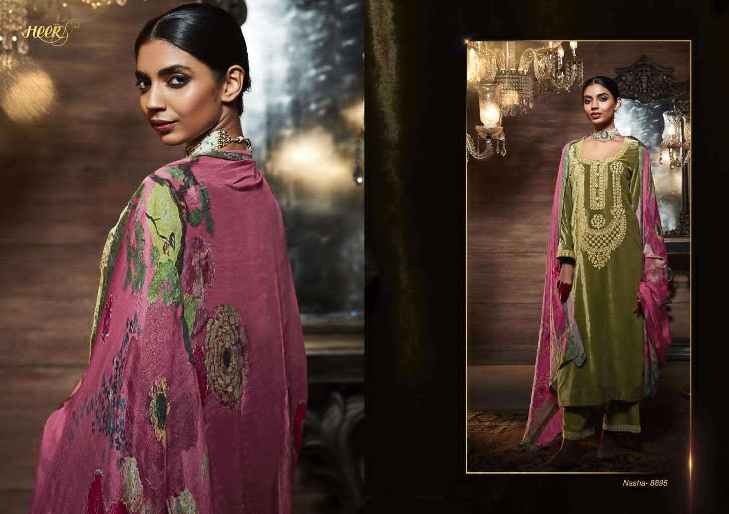 Kimora Heer Nasha Velvet Pashmina Dress Material Collection