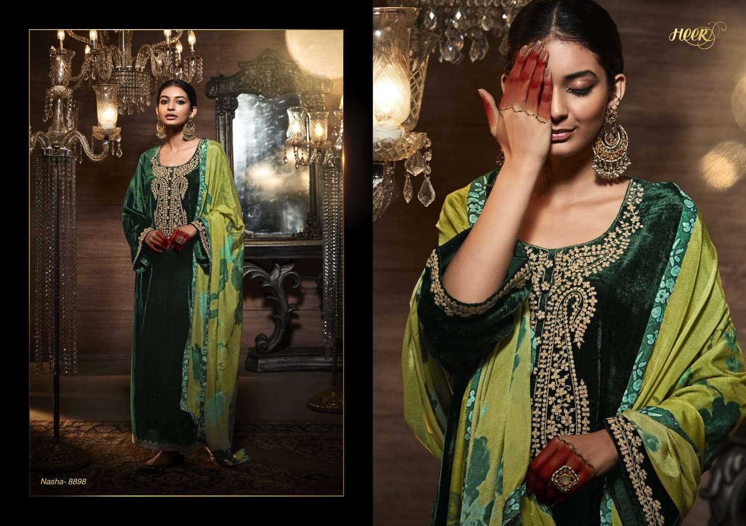 Kimora Heer Nasha Velvet Pashmina Dress Material Collection