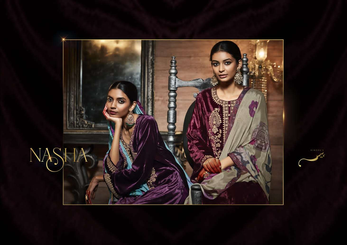 Kimora Heer Nasha Velvet Pashmina Dress Material Collection