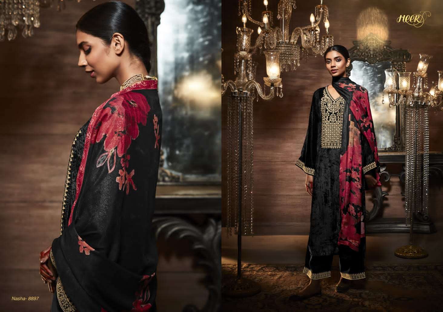 Kimora Heer Nasha Velvet Pashmina Dress Material Collection