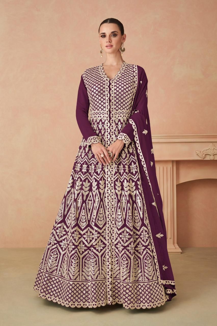 Gulkayra Rimsha Silver Georgette Designer Salwar Kameez
