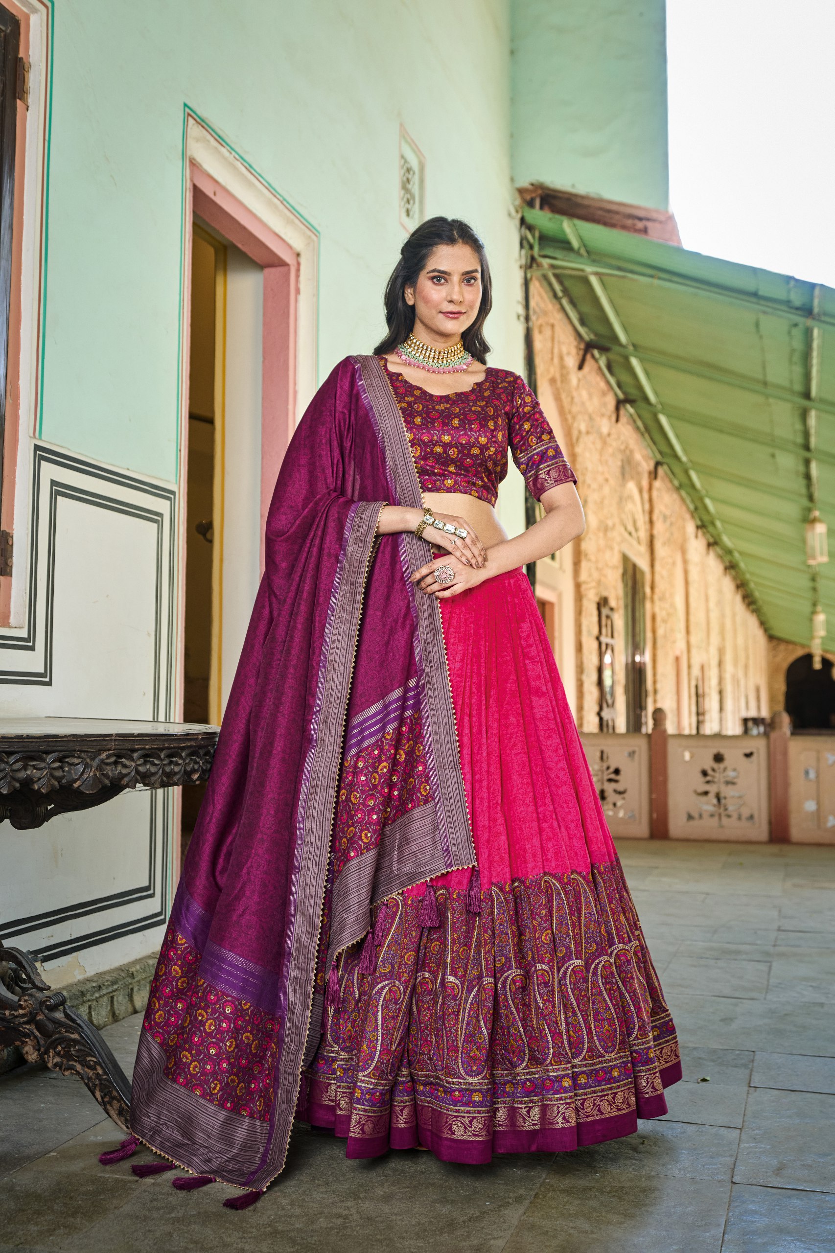 Bt 7037 Beautiful Designer Tussar Silk Lehenga Choli