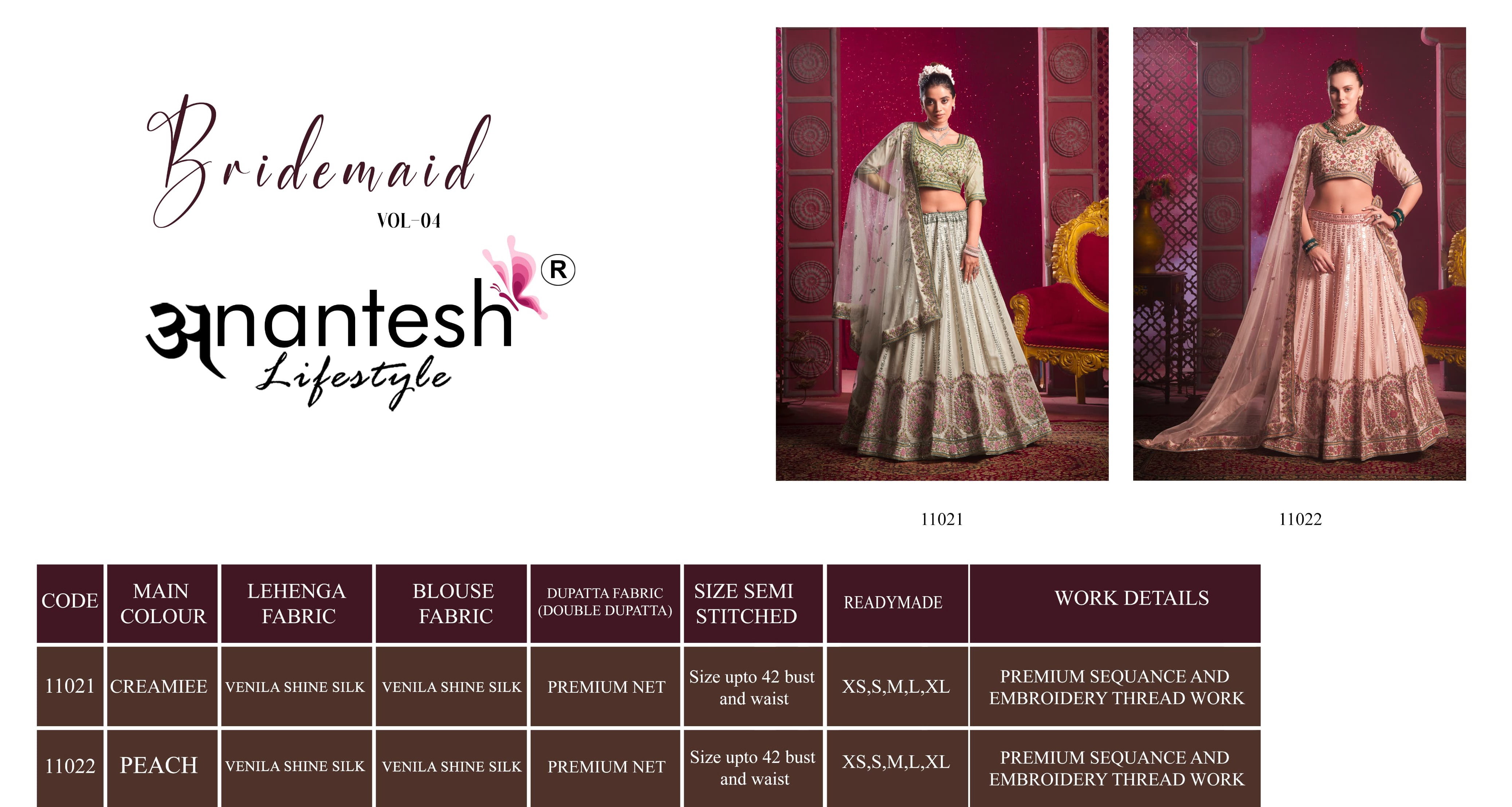 Anantesh Bridemaid Vol 4 Designer Lehenga Choli Collection