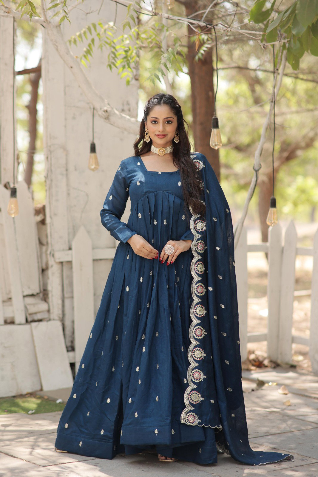 Anamika Vol 74 Vichitra Shimmer Gown With Dupatta Collection