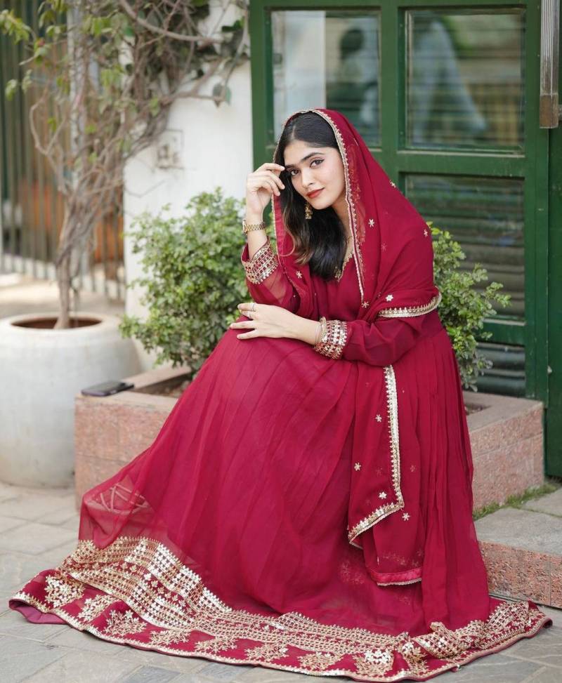 Bt 104 Beautiful Faux Georgette Ready Made Gown Collection