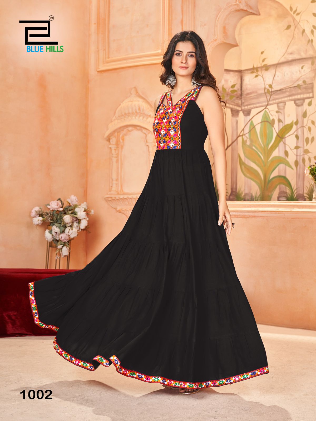 Blue Hills Ghumati Rayon Designer Gown Collection