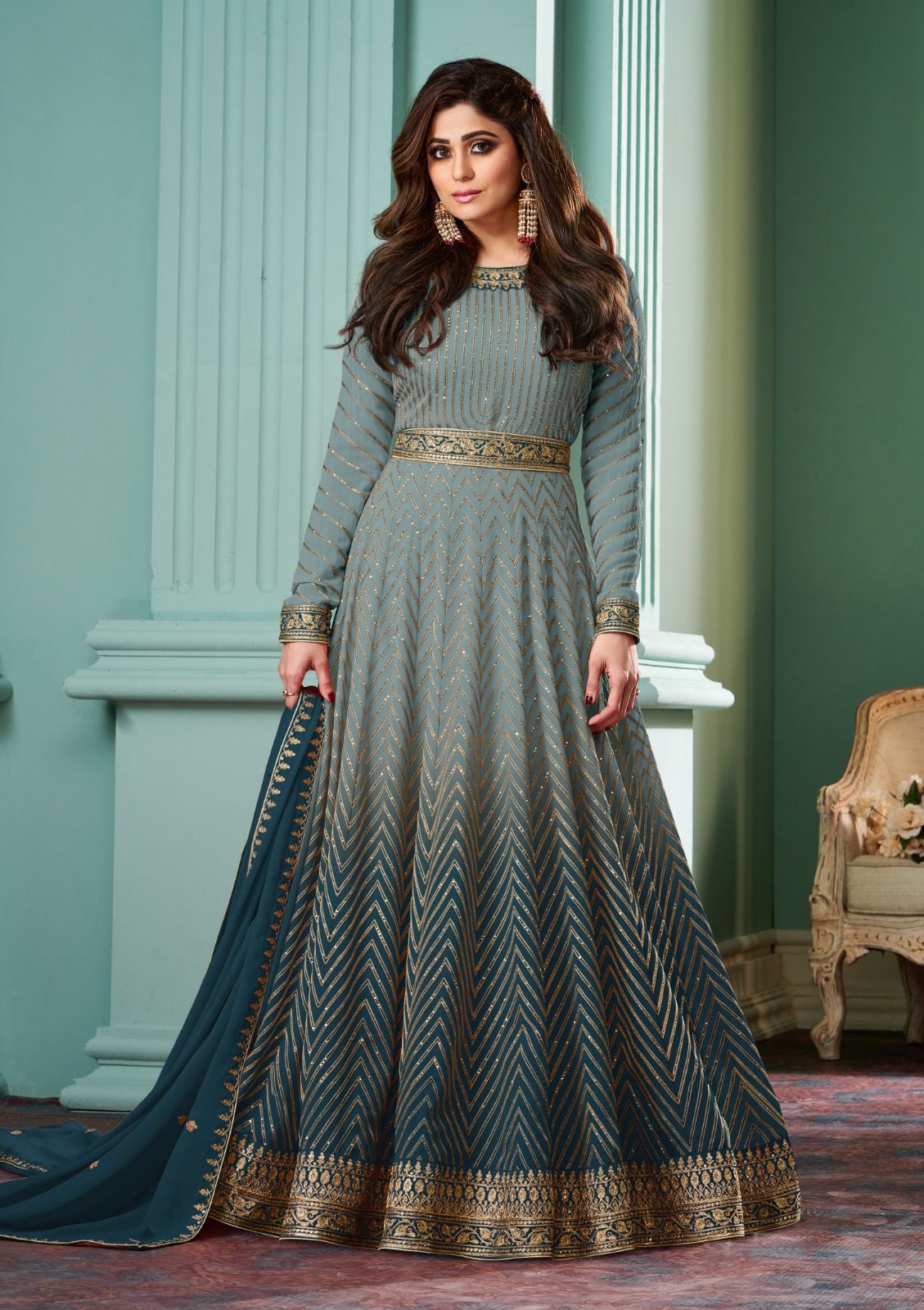 Aashirwad Alizza Shaded Colors Georgette Gown Collection