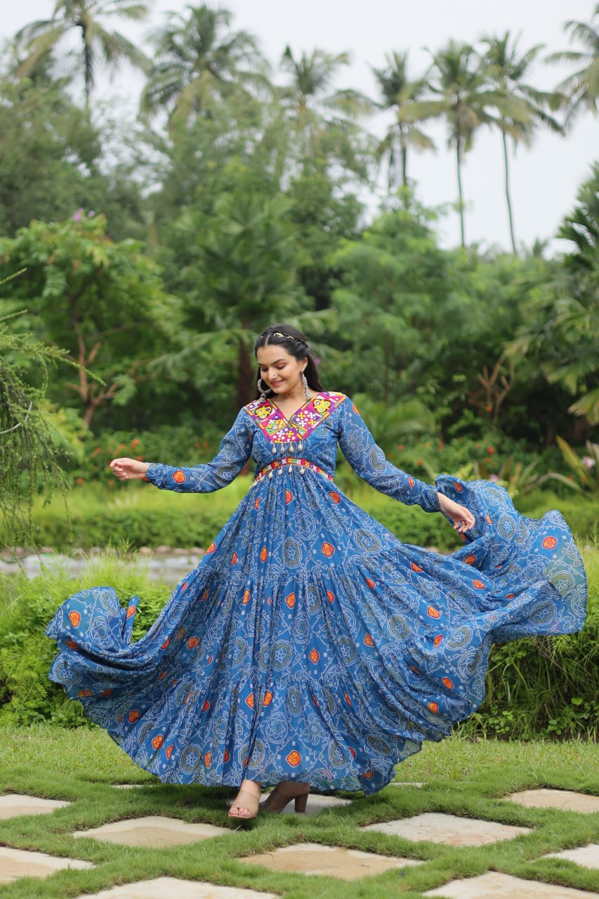 Anamika Vol 117 Badhani Printed Georgette Gown Collection