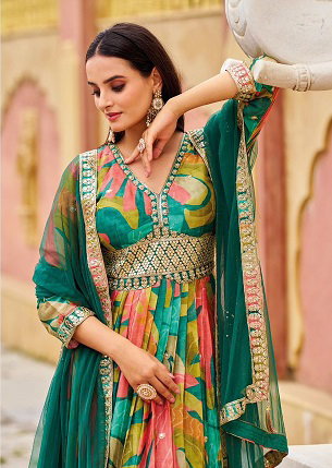 Your Choice Glam Designer Gown With Dupatta Collection