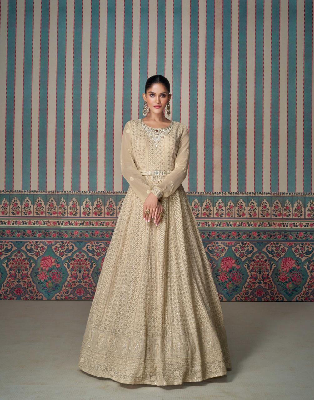 Sayuri Zarina Georgette Designer Gown With Dupatta Collection