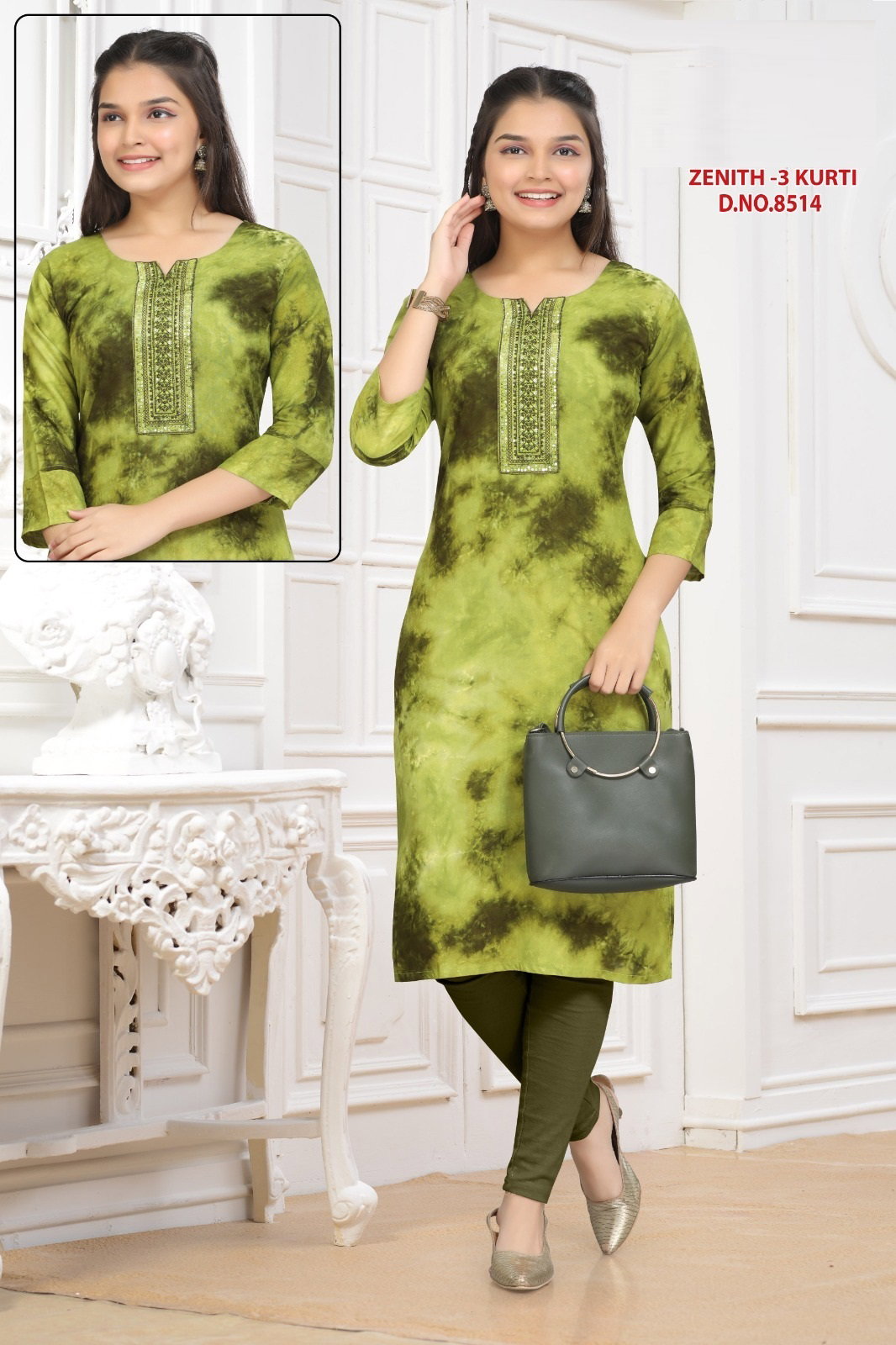 Zenith 3 Kurti 8514 Rayon Printed Kids Wear Kurti Collection