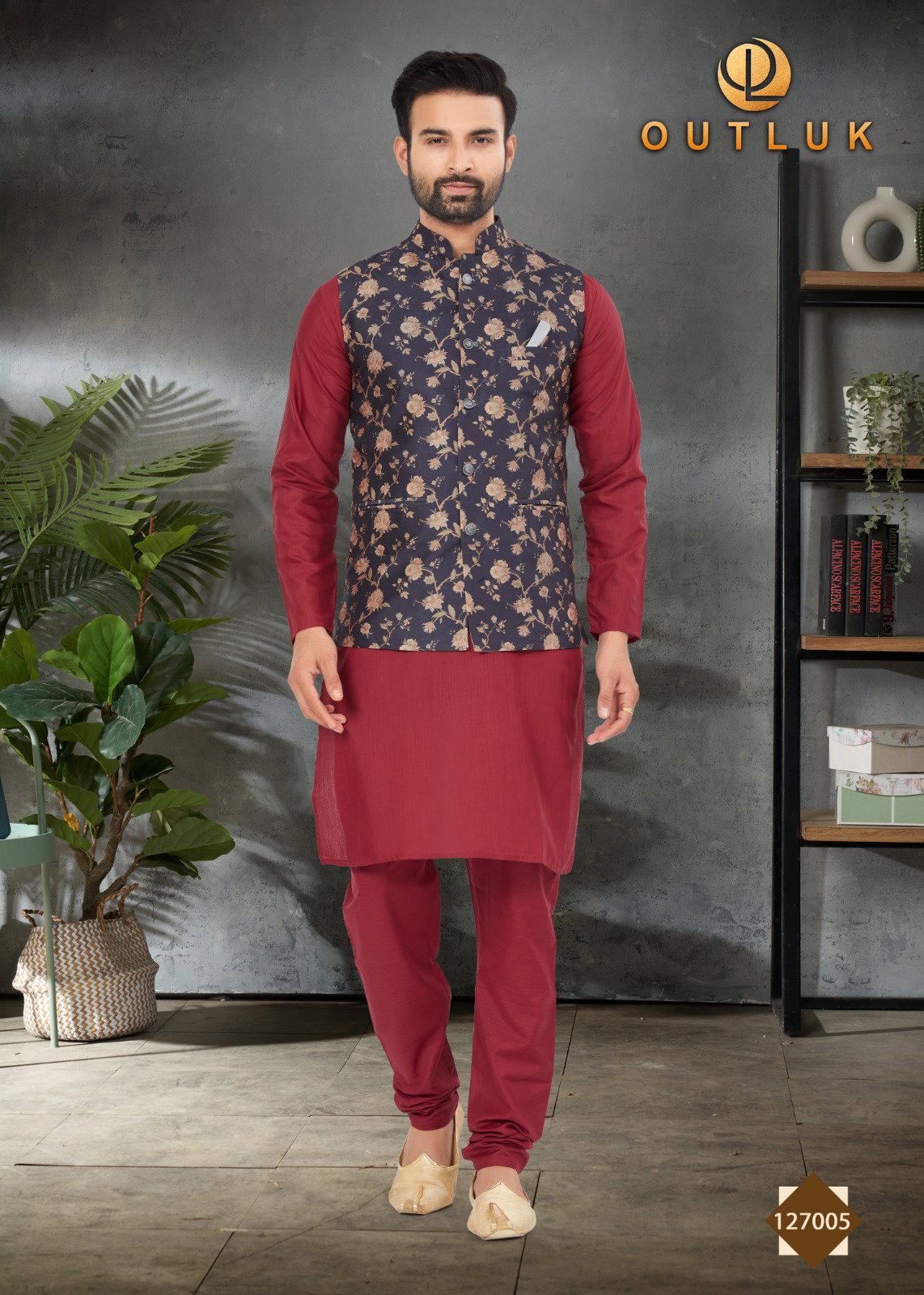 Outlook Vol 127 Mens Wedding Kurta Pajama With Jacket Collection