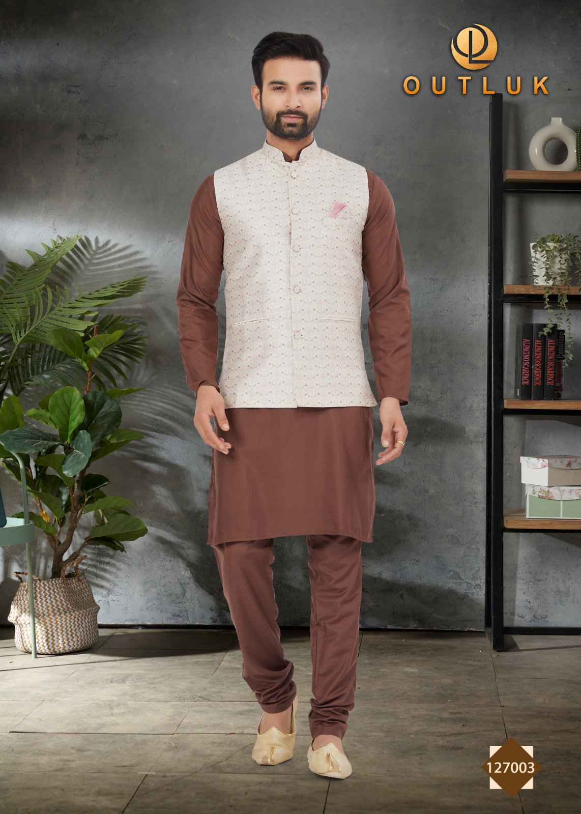 Outlook Vol 127 Mens Wedding Kurta Pajama With Jacket Collection