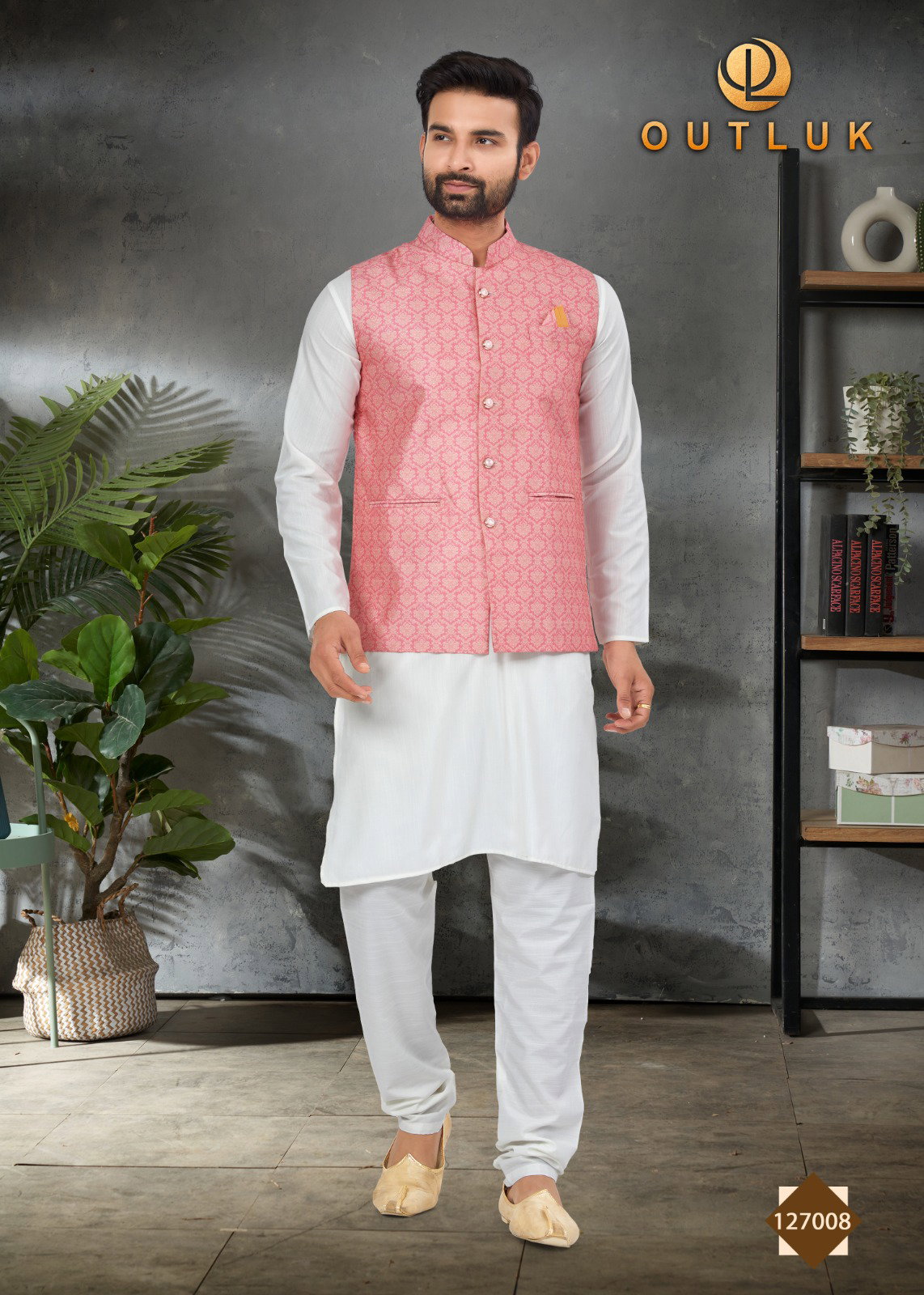 Outlook Vol 127 Mens Wedding Kurta Pajama With Jacket Collection