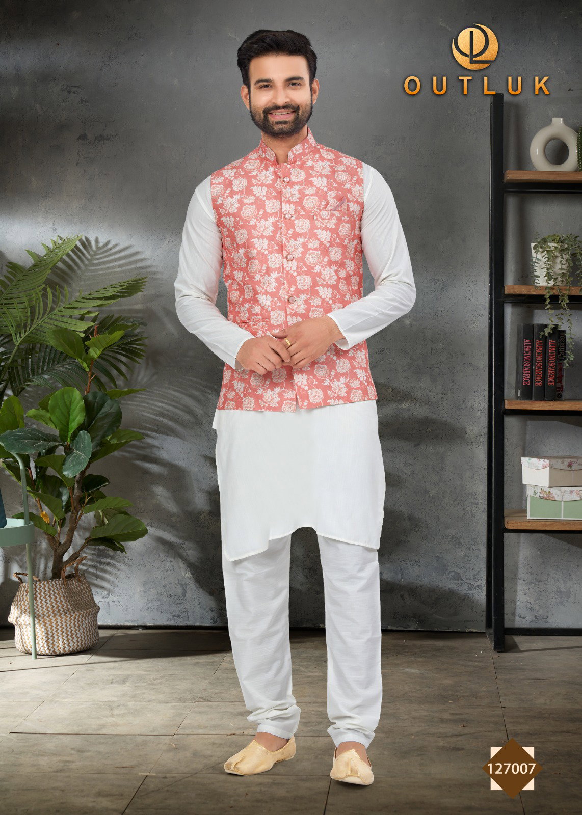 Outlook Vol 127 Mens Wedding Kurta Pajama With Jacket Collection