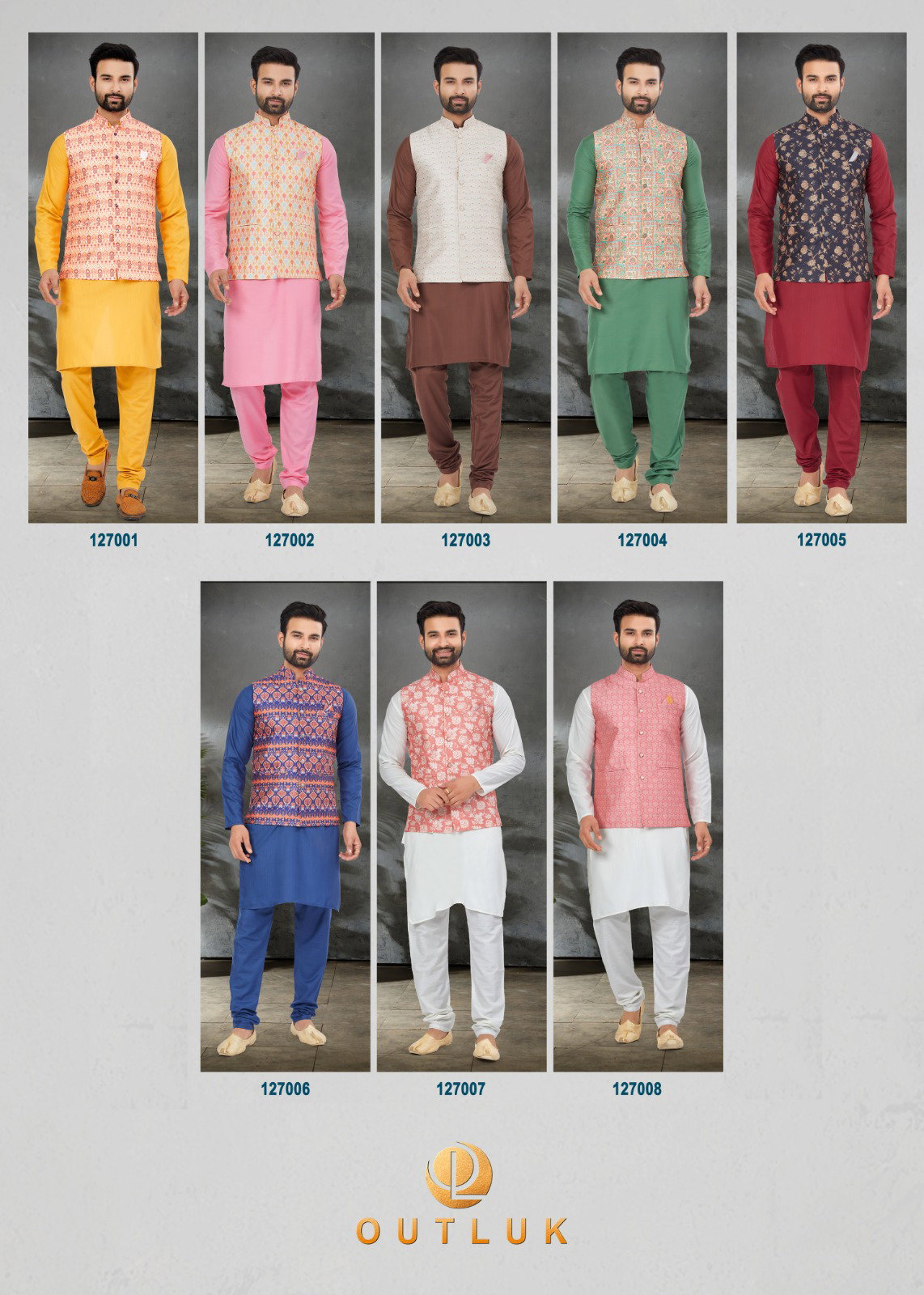 Outlook Vol 127 Mens Wedding Kurta Pajama With Jacket Collection