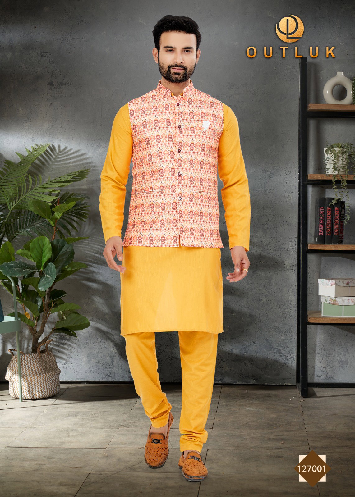 Outlook Vol 127 Mens Wedding Kurta Pajama With Jacket Collection
