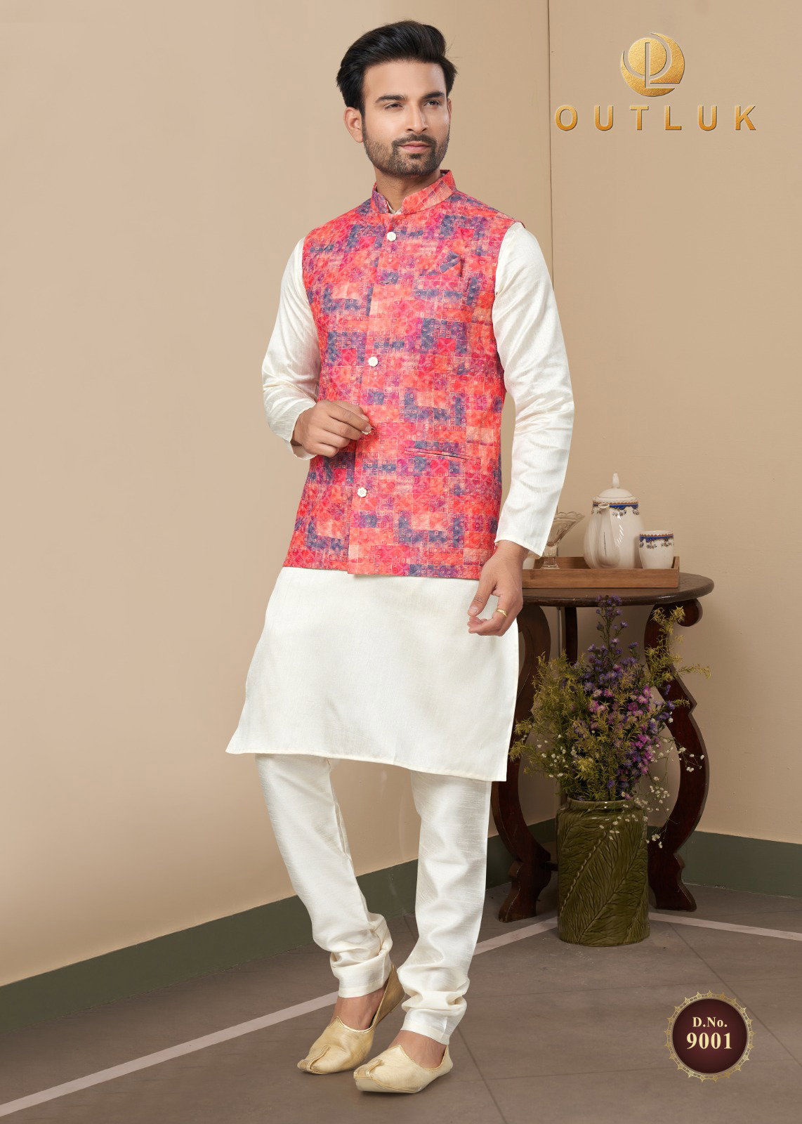 Outluk Wedding Lucknowi Vol 9 Kurta Pajama With Jacket Collection