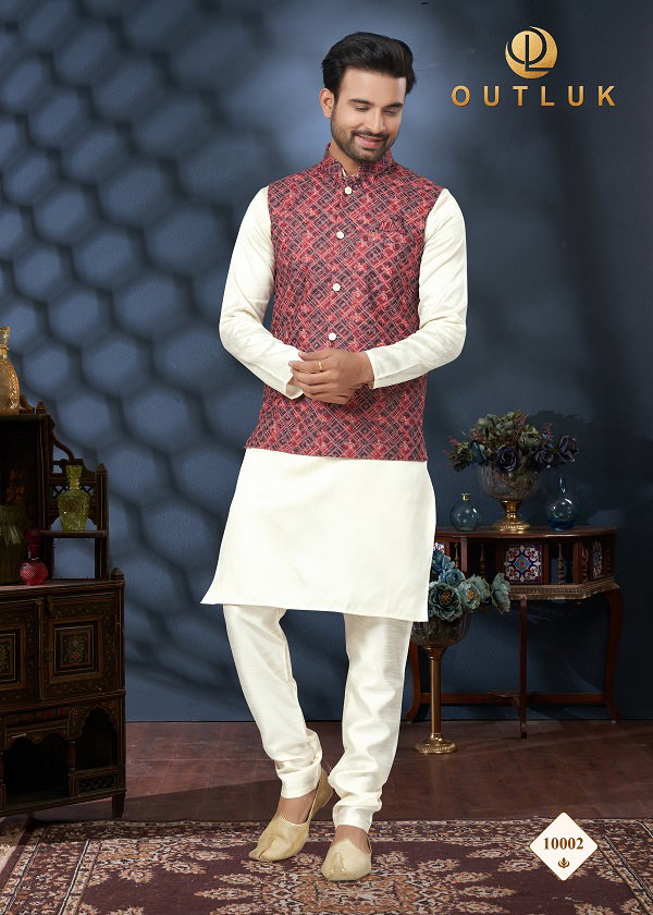 Outluk Wedding Lucknowi Vol 10 Koti Kurta With Pajama Collection