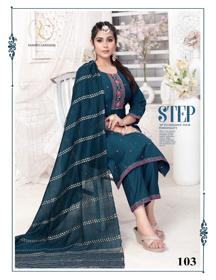 Rc Haseena Vol 1 Designer Kurti Bottom With Dupatta