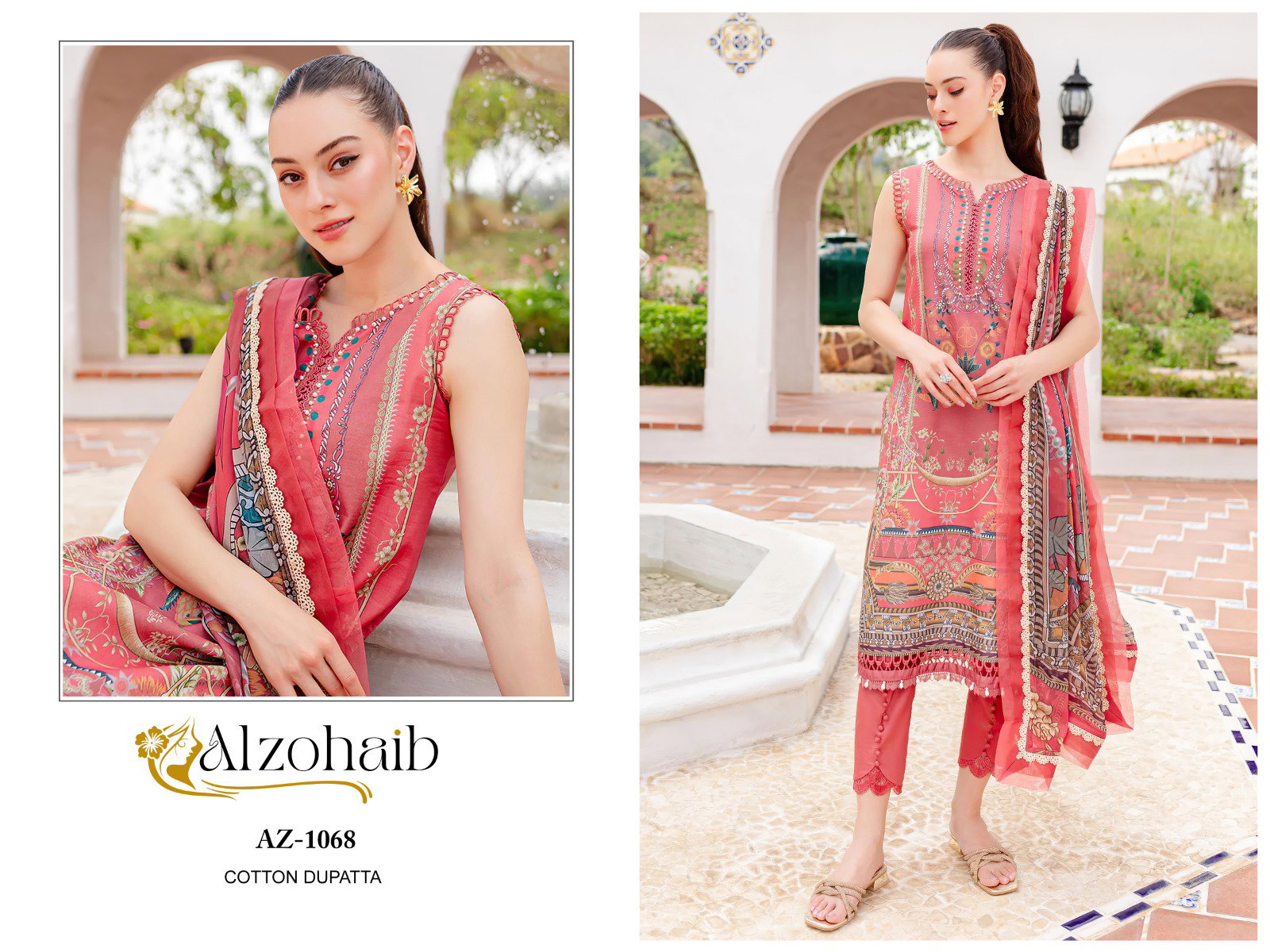 Alzohaib Queens Court Vol 3 Cotton Dupatta Pakistani Salwar Suits