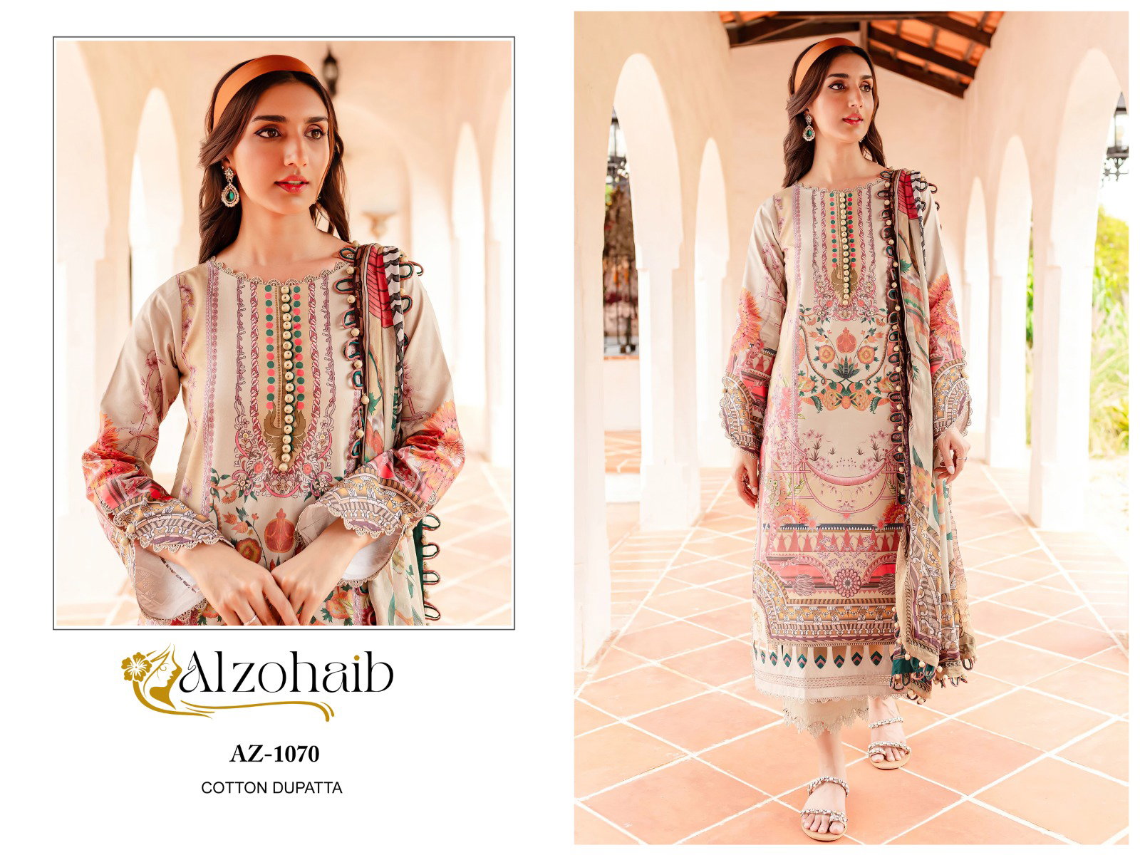 Alzohaib Queens Court Vol 3 Cotton Dupatta Pakistani Salwar Suits