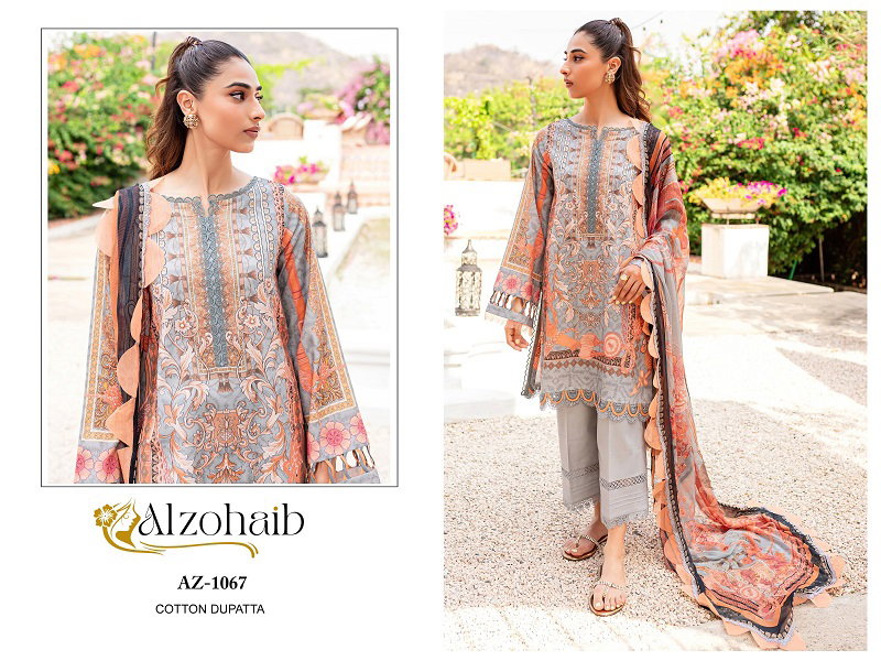 Alzohaib Queens Court Vol 3 Cotton Dupatta Pakistani Salwar Suits