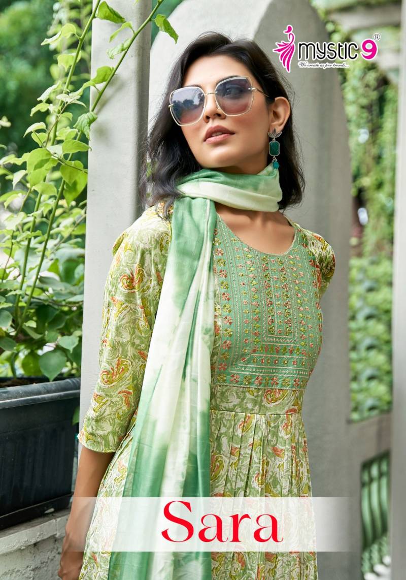 Mystic 9 Sara 11 Rayon Kurti Bottom With Dupatta Collection