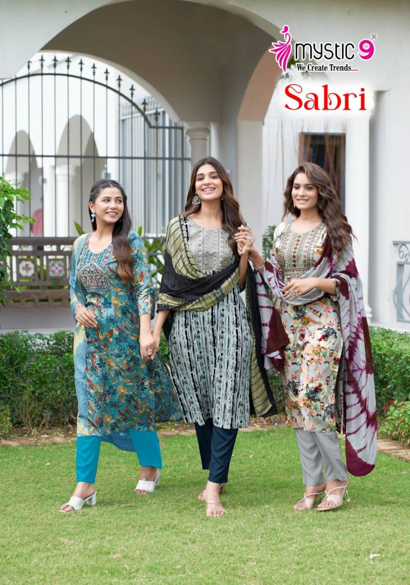 Mystic 9 Sabri Vol 2 Rayon Kurti Bottom With Dupatta Collection