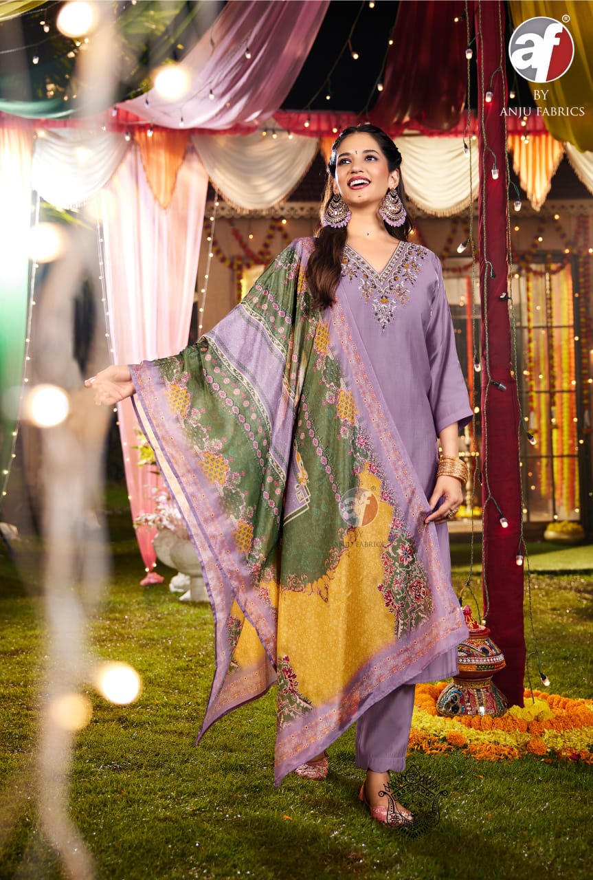 Af Shararat 8 Modal Silk Kurti Pant With Dupatta Collection