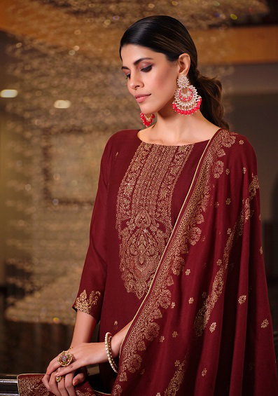 Belliza Nikhaar Designer Viscose Masleen Dress Material
